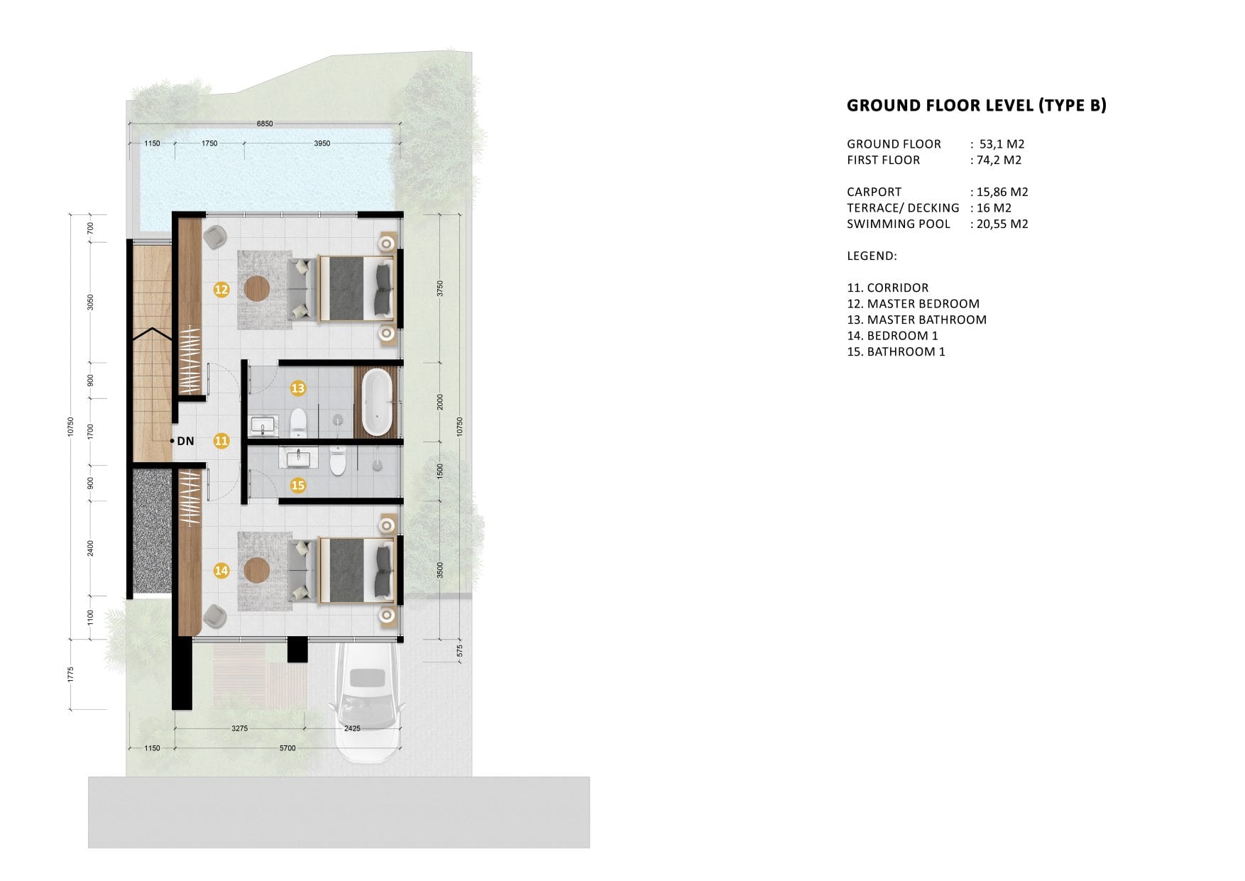 1st floor villa B